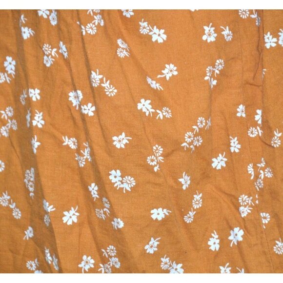 Old Navy Plus Size XXL Mustard Yellow Linen Blend Sleeveless Top Ruffle Floral - Picture 5 of 10